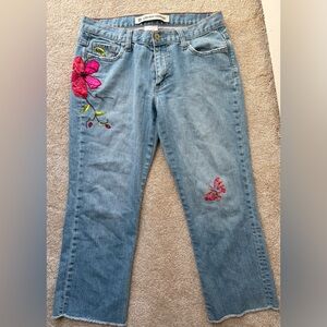 Y2K GAP Low Rise Cropped Embroidered Jeans